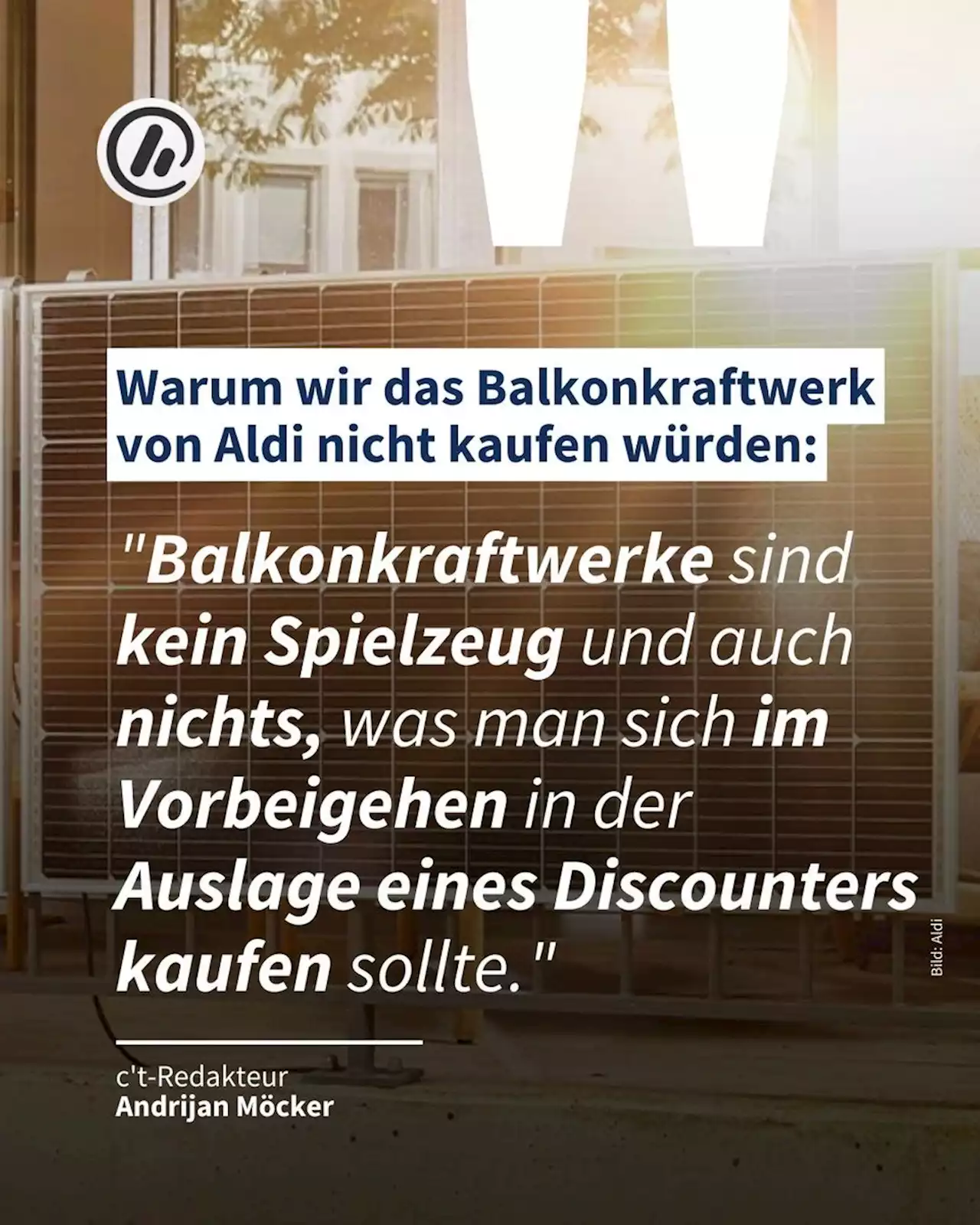 Aldi-Balkonkraftwerk: Deshalb würden wir es nicht kaufen