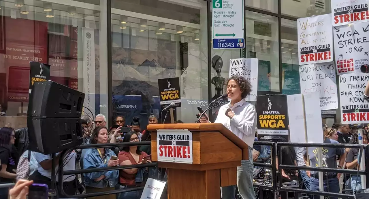 Busy Philipps, Al Franken, Ilana Glazer and other stars turn out to support writers strike