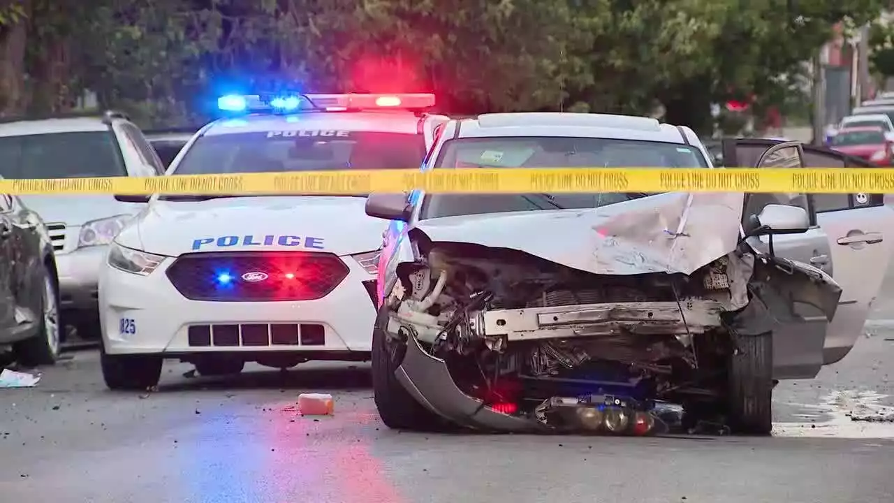 Police chase involving stolen vehicle ends in crash in West Philadelphia: police