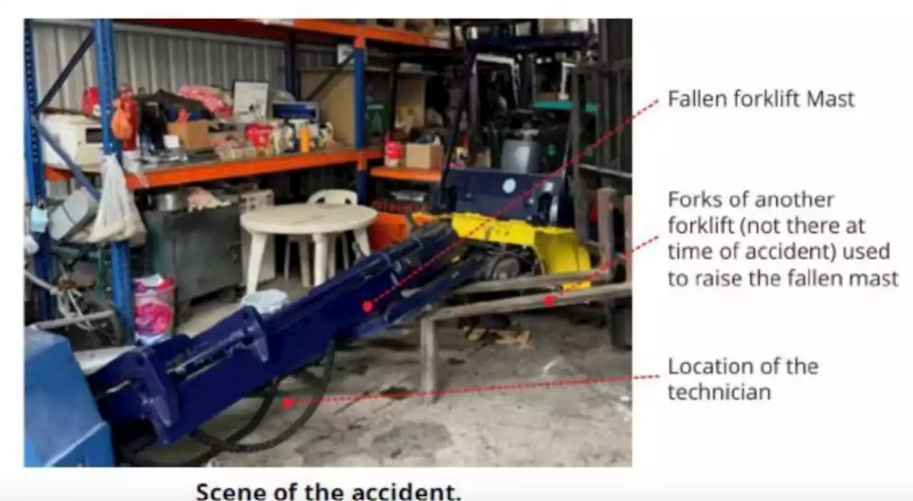 Local technician crushed to death by falling forklift mast in freak accident - Singapore News