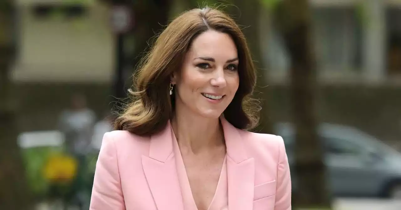 Kate Middleton is pretty in pink suit during royal visit in London