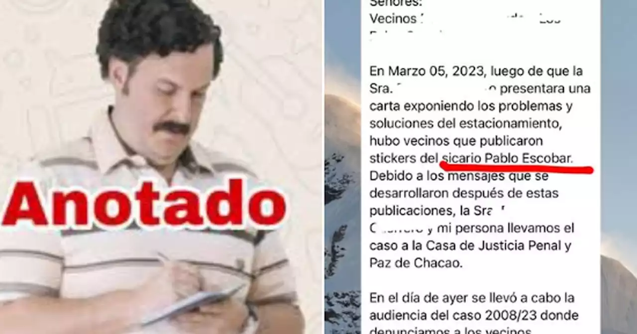 ¿Molestan los grupos de Whatsapp? A vecino lo demandaron por responder con sticker de Pablo Escobar