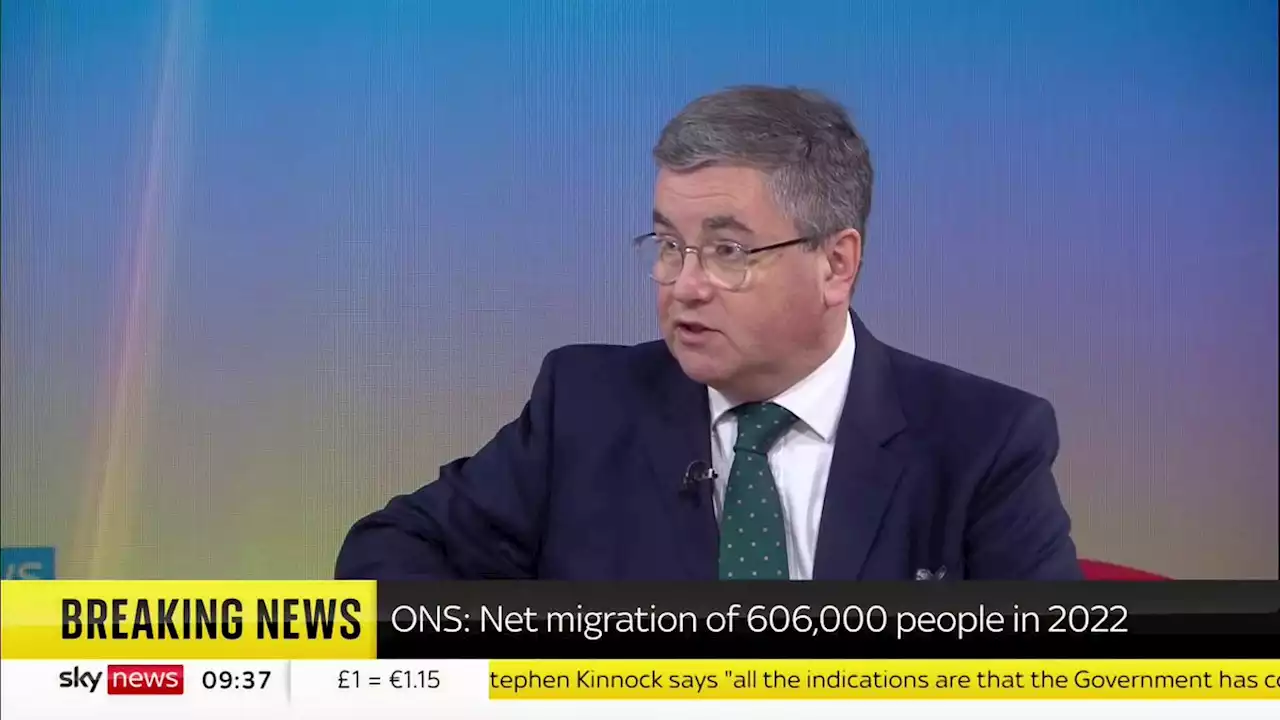 Net migration rises to new record figure of 606,000 in the year to December 2022