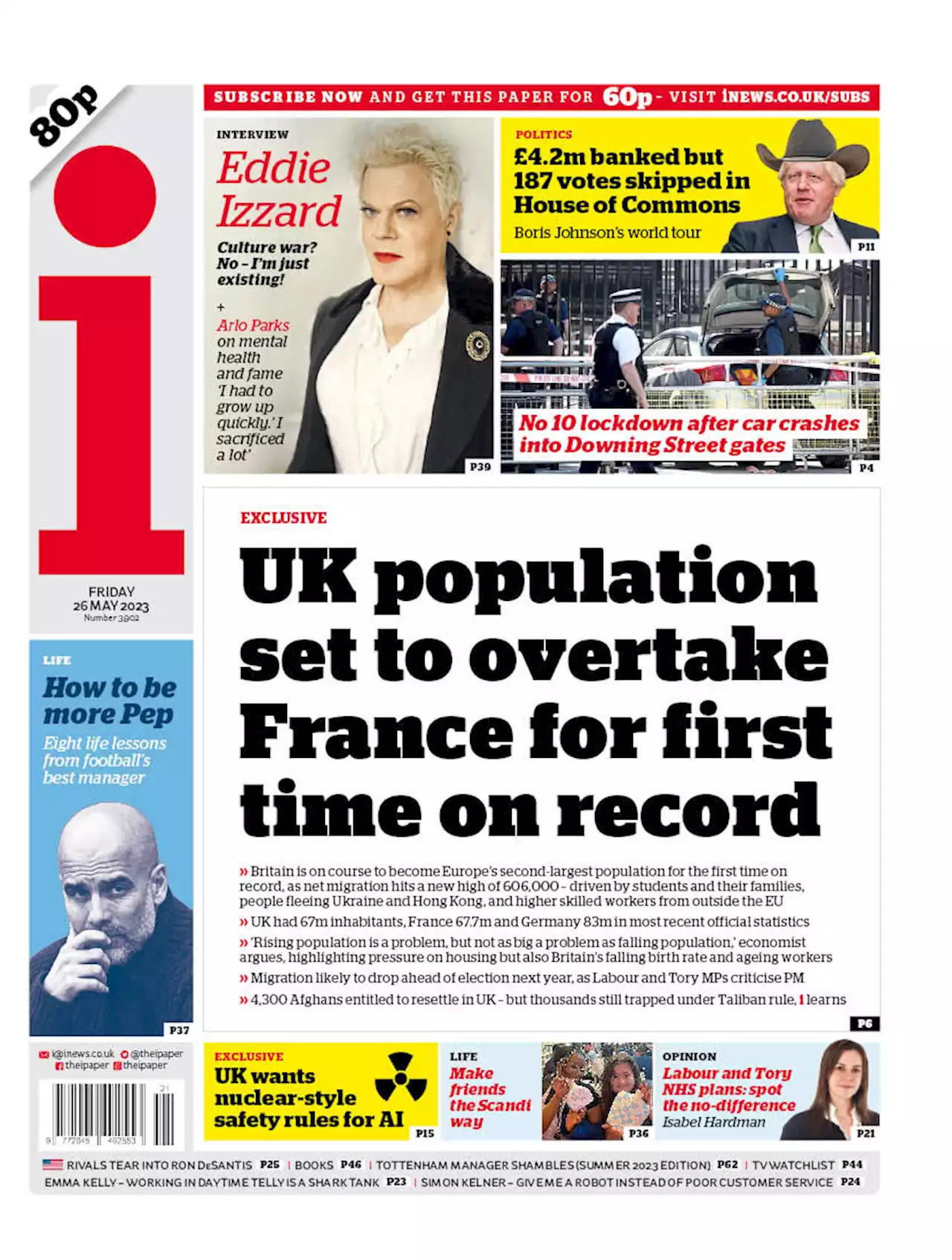 UK population to overtake France for the first time in history due to record migration