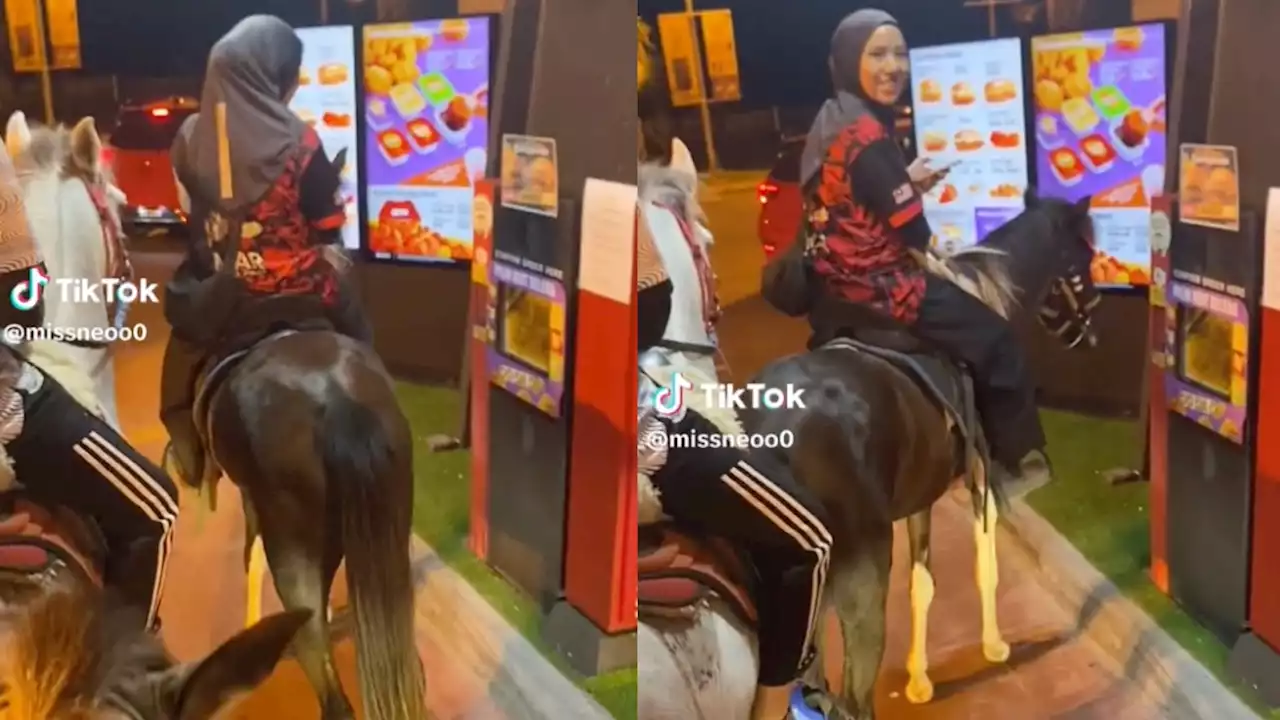 Malaysian girls visit McDonald's drive-thru on horseback in viral TikTok