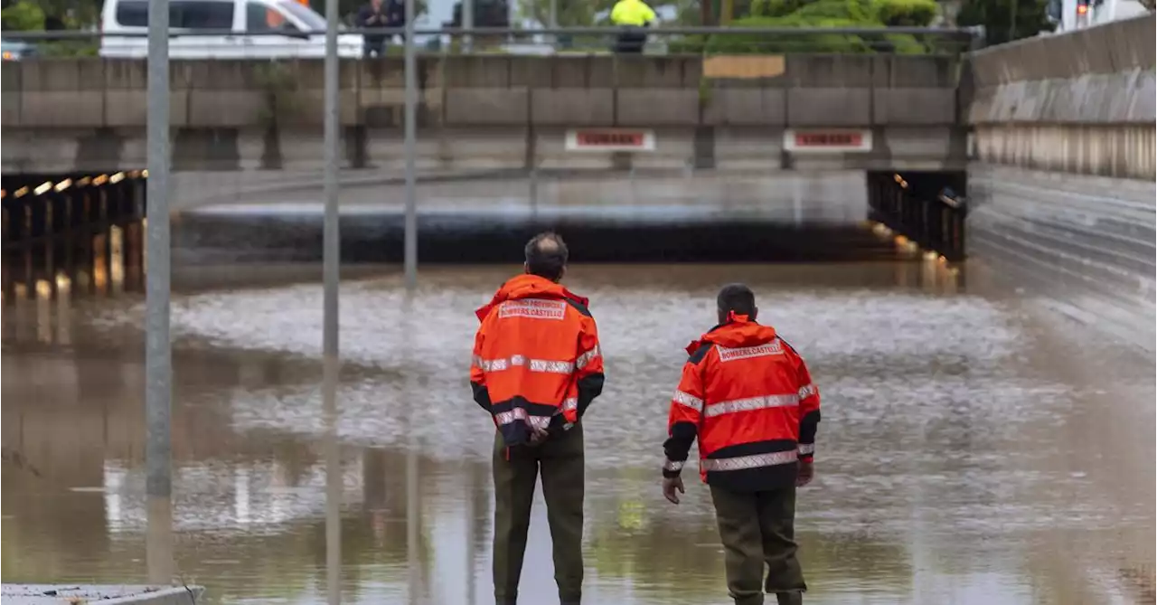 Caos por las inundaciones en zonas de Castellón y Murcia a causa de la lluvia