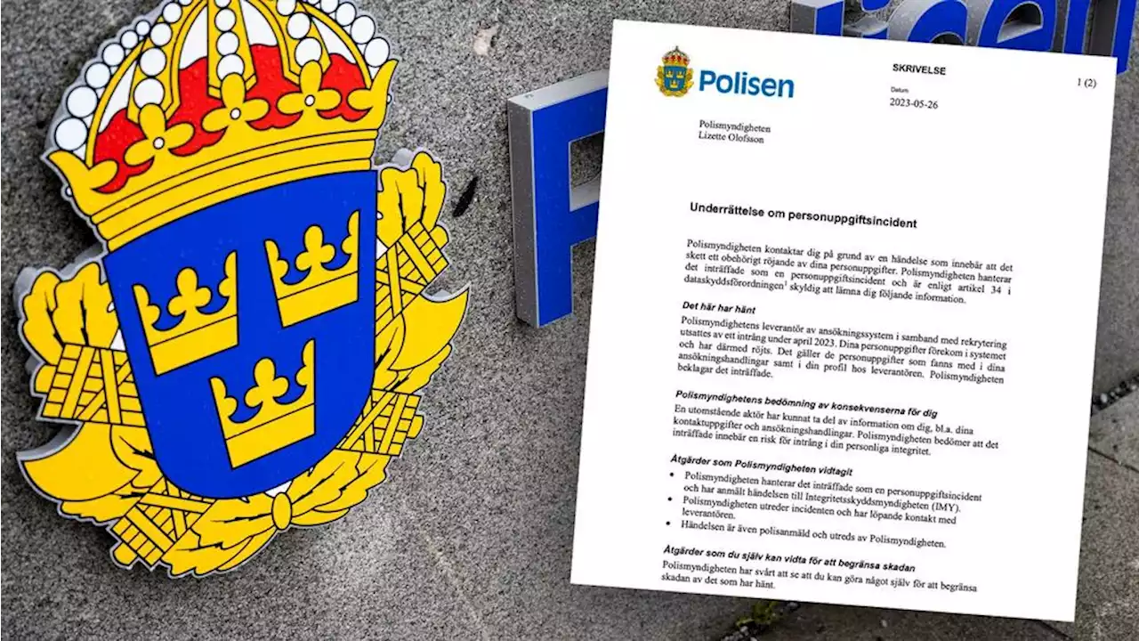 Polisens rekryteringar kan ha läckt efter dataintrång