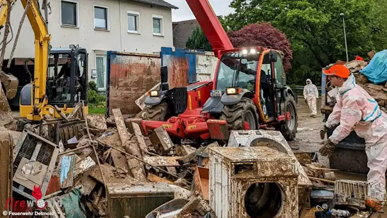 D: Mehrere Tage aufräumen nach Starkregen-Ereignis vom 22. Mai 2023 in Detmold