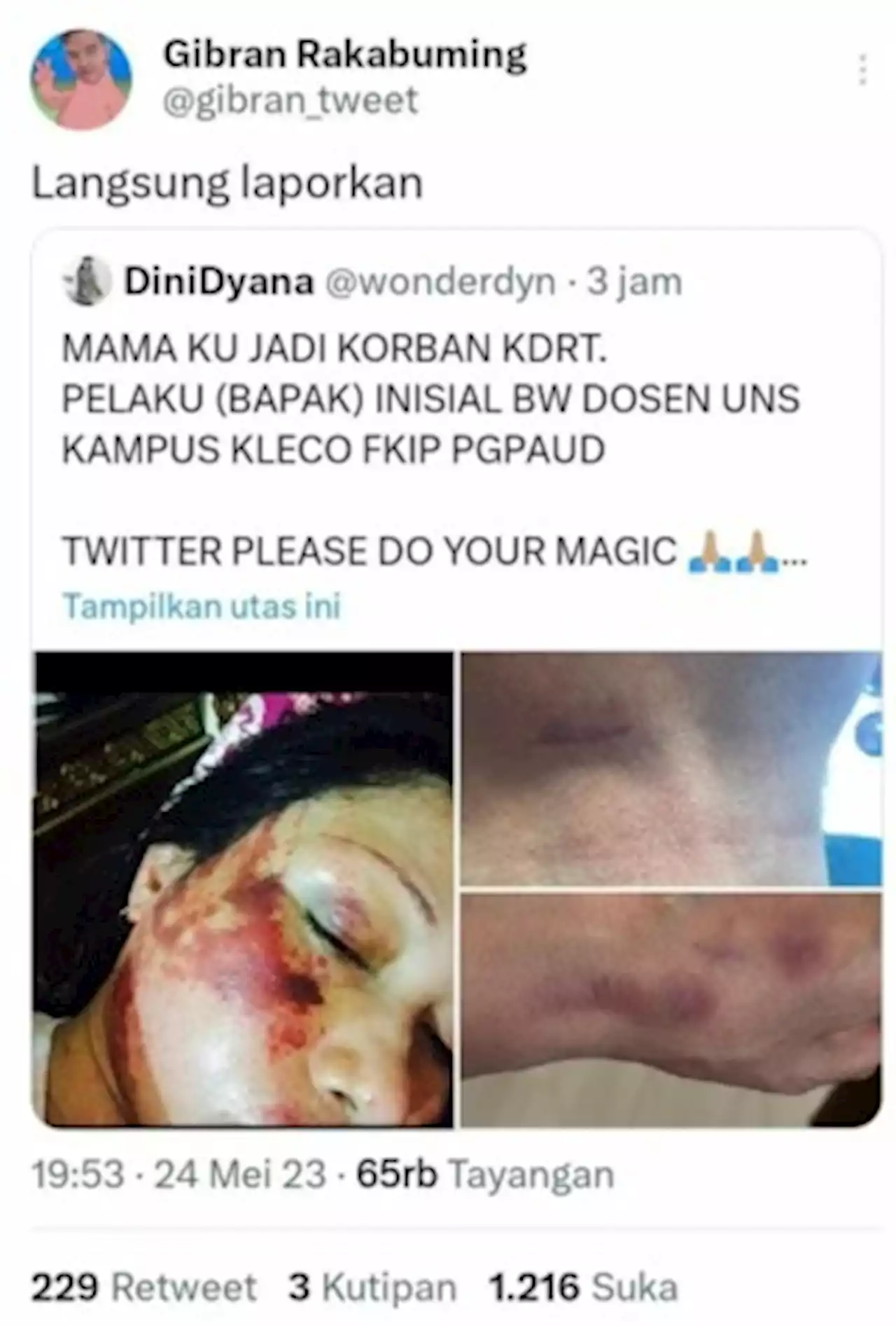 Dosen PG PAUD UNS Diduga Aniaya Istri: Korban Cabut Laporan, Rektor akan Membina