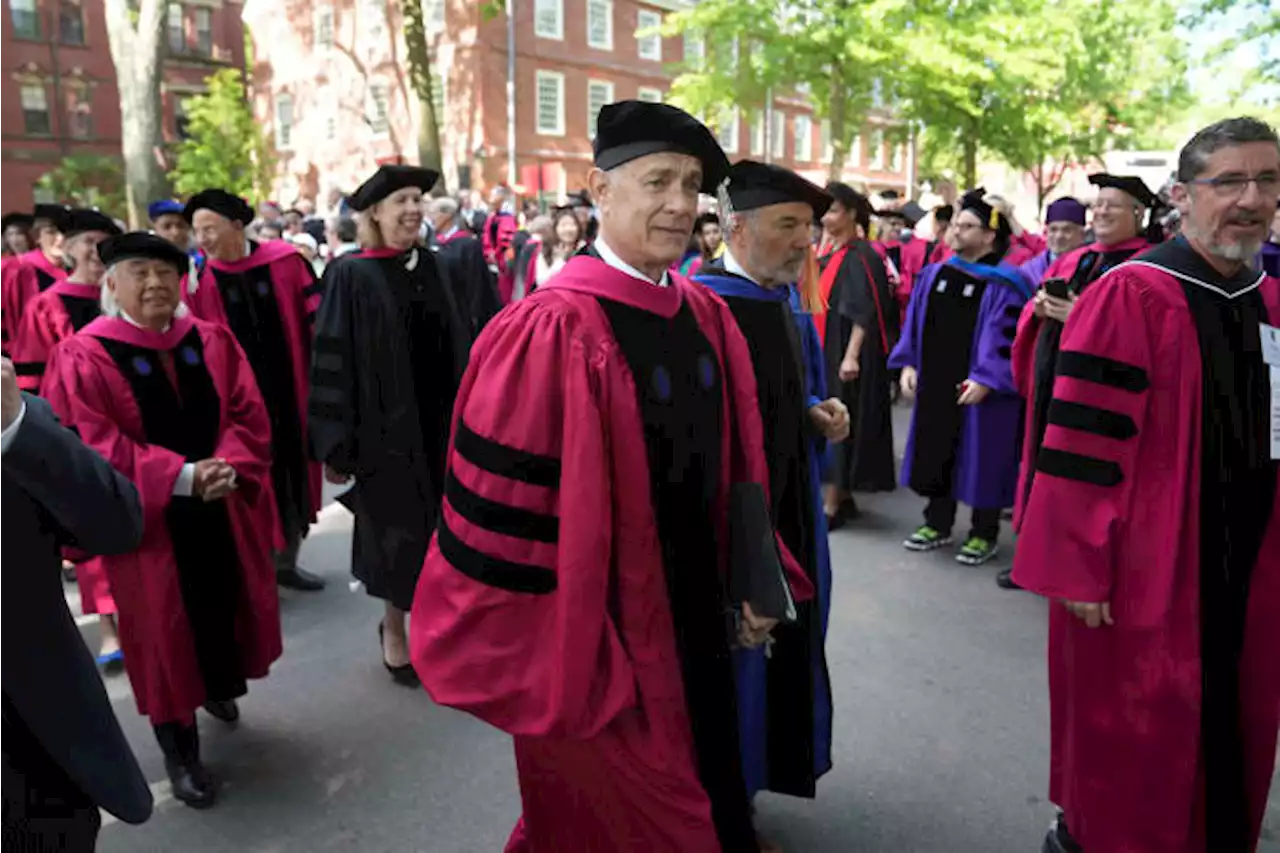 Tom Hanks urges Harvard grads to defend the truth and resist indifference