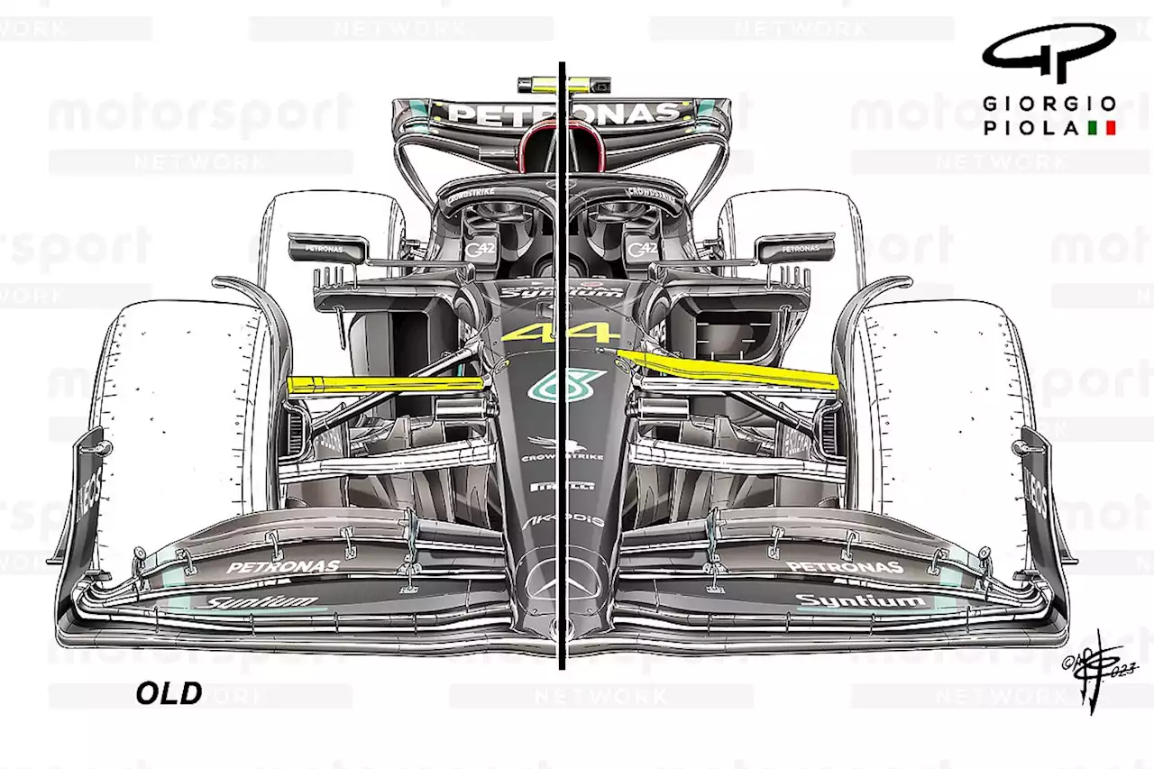 Mercedes explains the six upgrades on its W14 F1 car