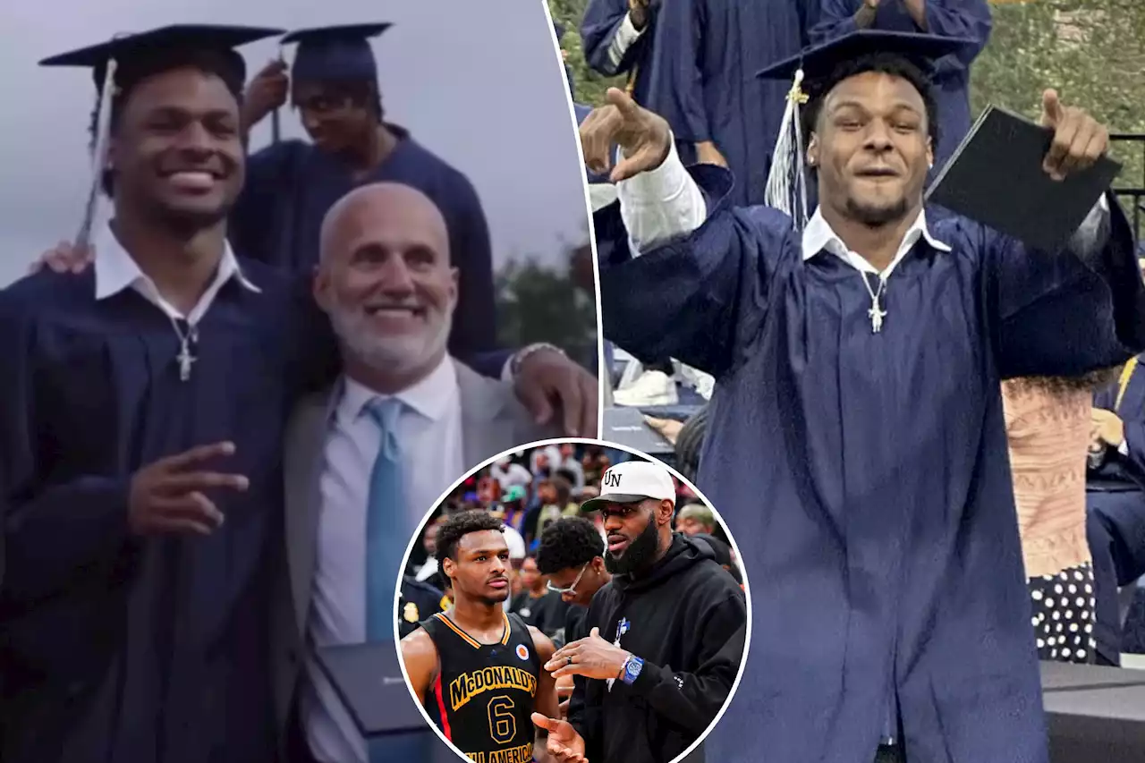 LeBron James celebrates son Bronny’s high school graduation: ‘Continue to fly’