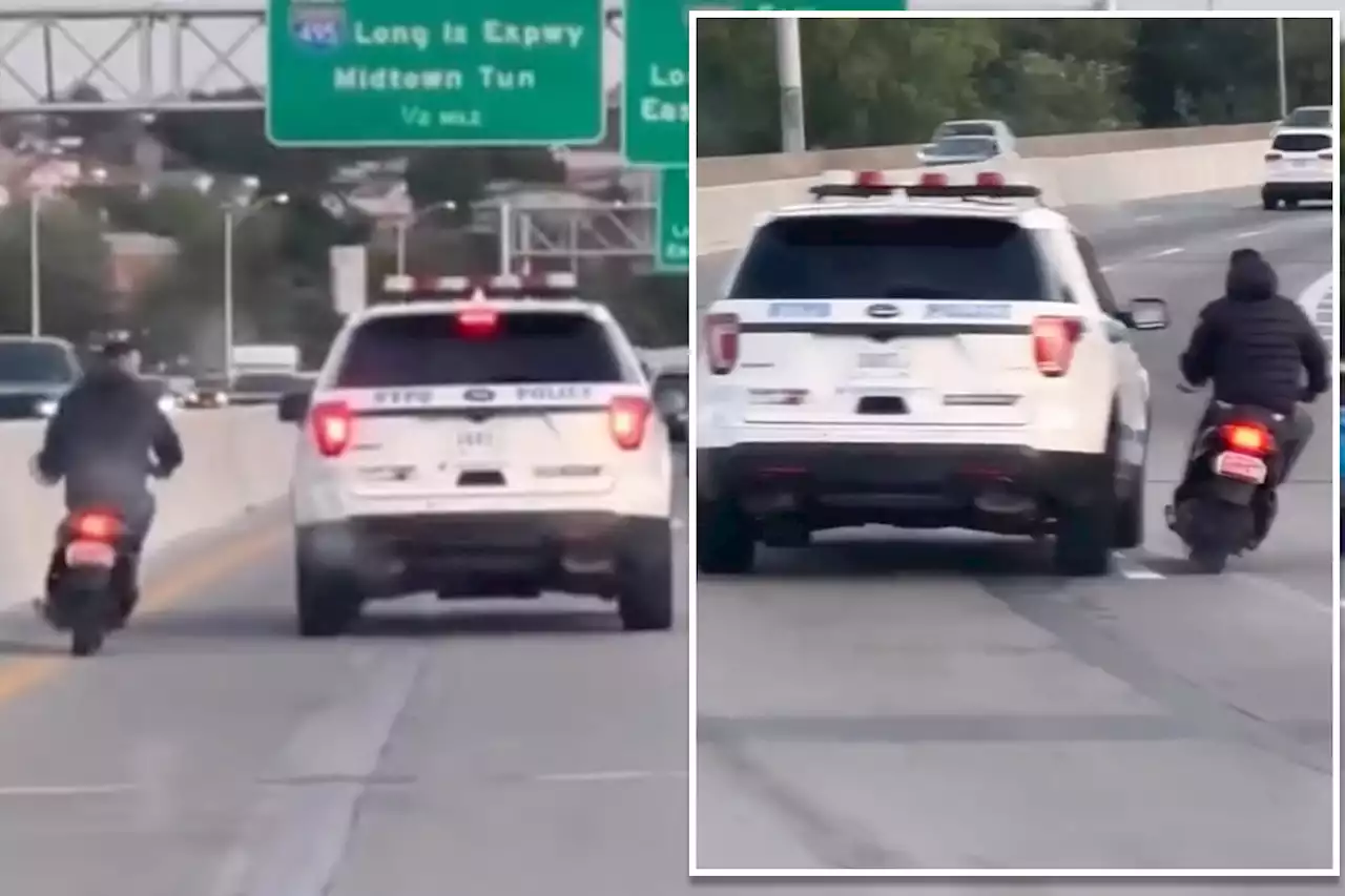 NYPD SUV tries to box in moped in caught-on-video traffic incident