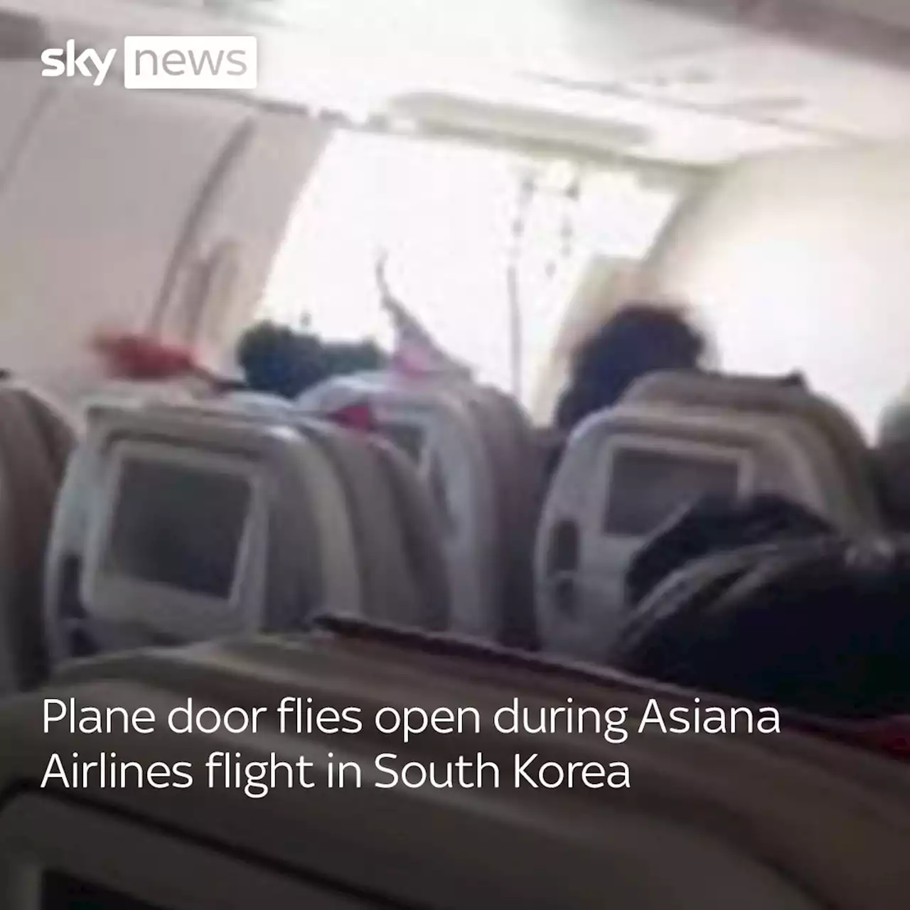 Footage shows mid-flight panic as passenger opens door