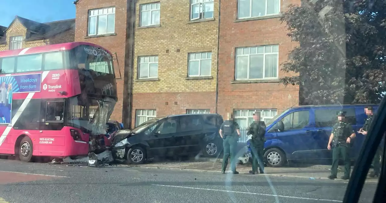 Emergency services called to multi-vehicle collision involving bus in Belfast