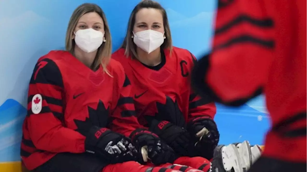 Team Canada hockey players Marie-Philip Poulin and Laura Stacey engaged