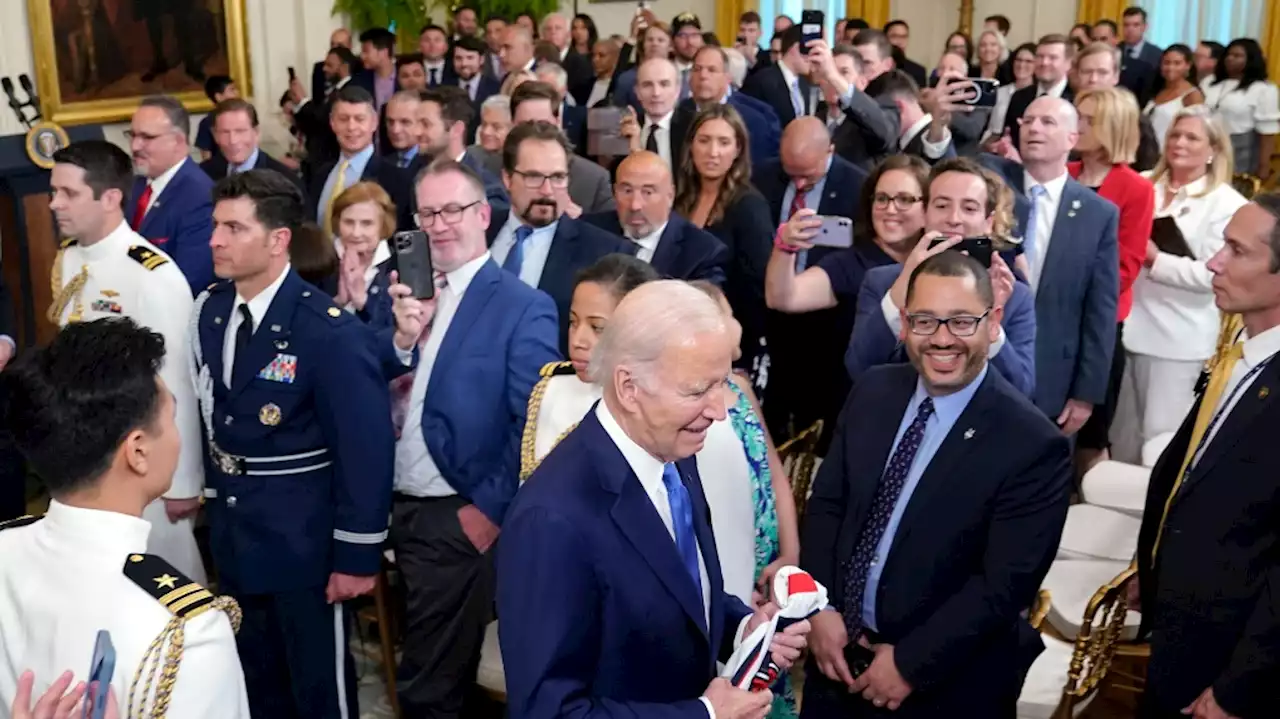 Biden celebrates LSU women's and UConn men's basketball teams at separate White House events