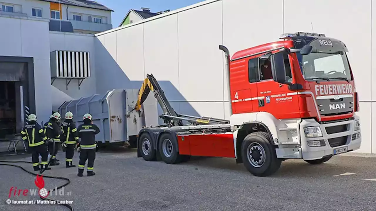 Oö: Brand eines Kartonagenentsorgungssystems bei Lebensmittelmarkt in Wels