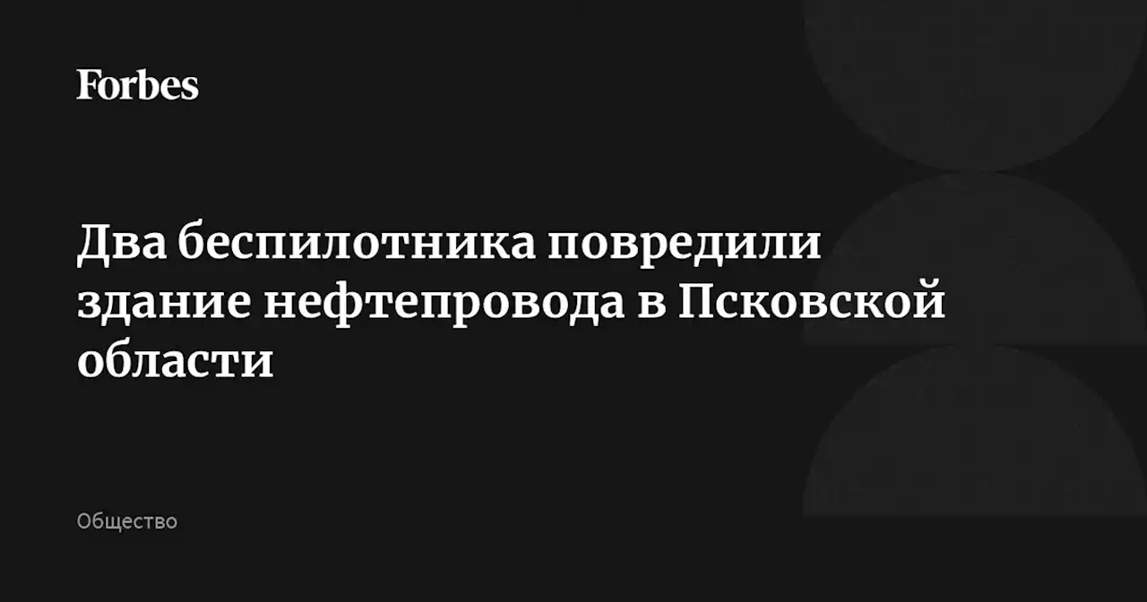 Два беспилотника повредили здание нефтепровода в Псковской области