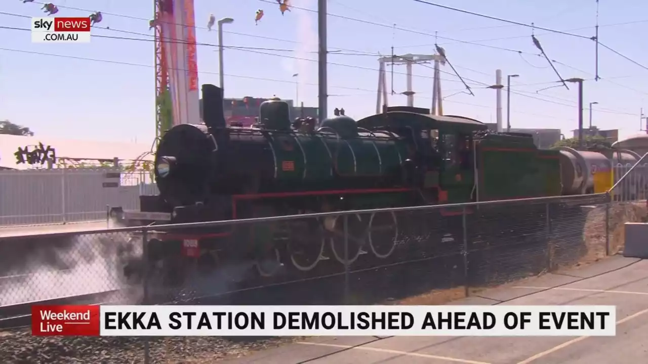 Ekka train station demolished ahead of Royal Show