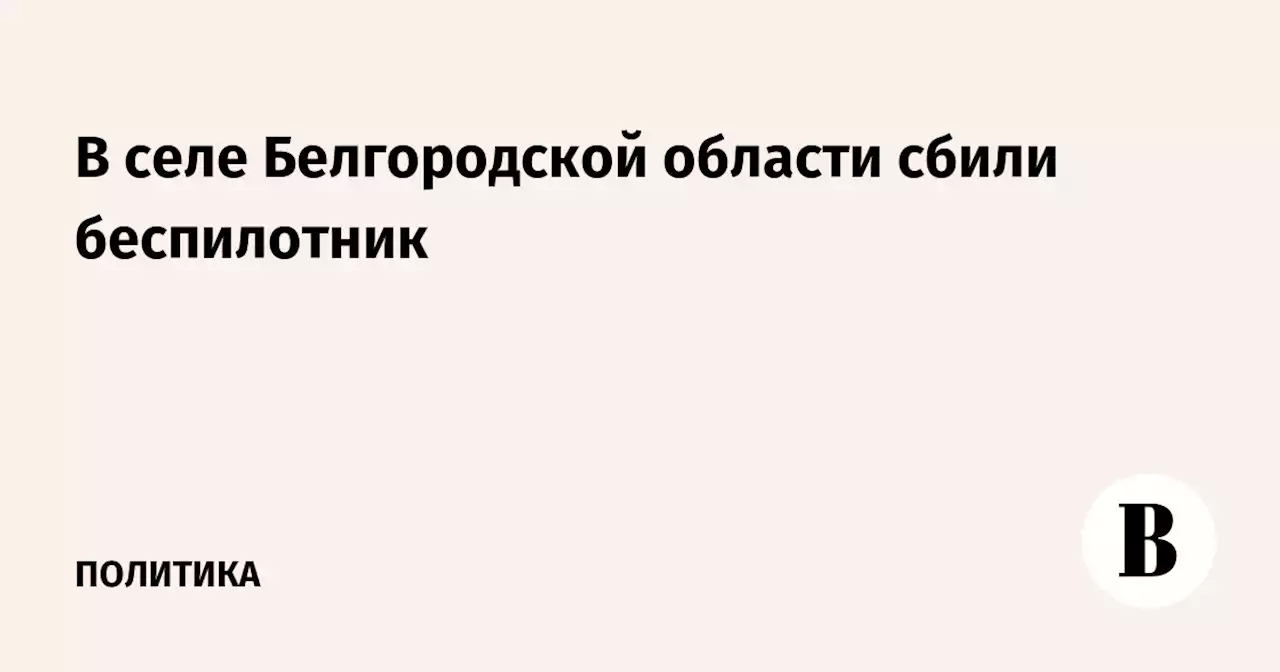 В селе Белгородской области сбили беспилотник