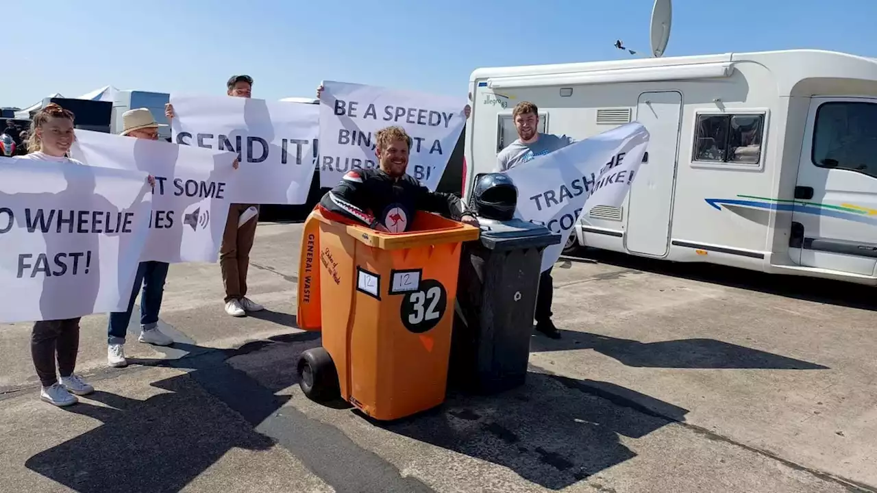 Eccentric Yorkshire engineer beats speed record after reaching 55mph - in a wheelie bin