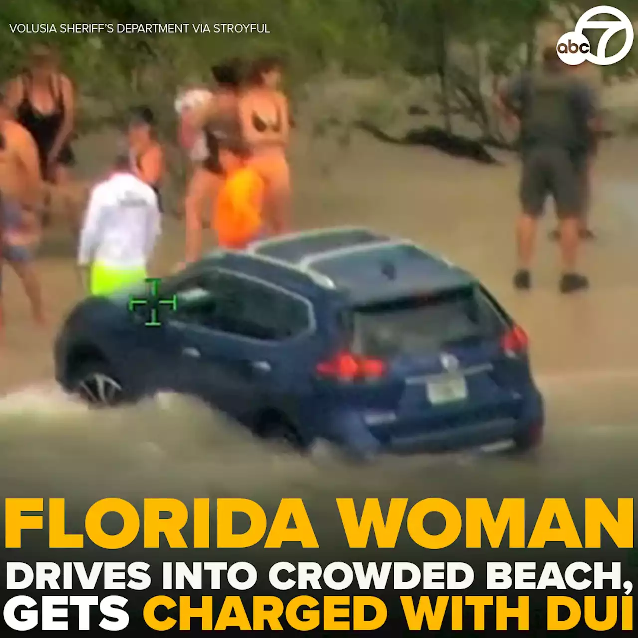 Driver arrested after plowing down Florida beach, narrowly missing families