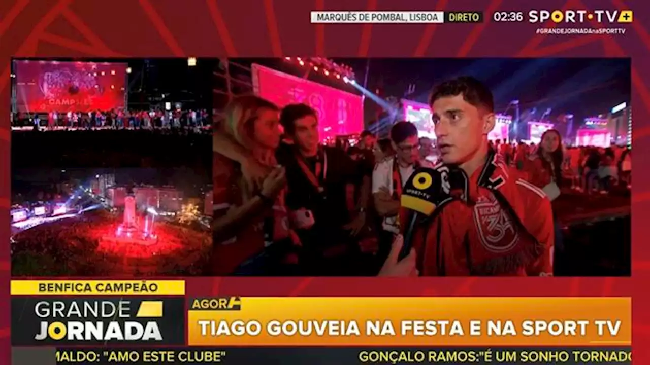 Tiago Gouveia 'apanhado' no Marquês: «Vou dar o máximo para ficar no Benfica» (Benfica)