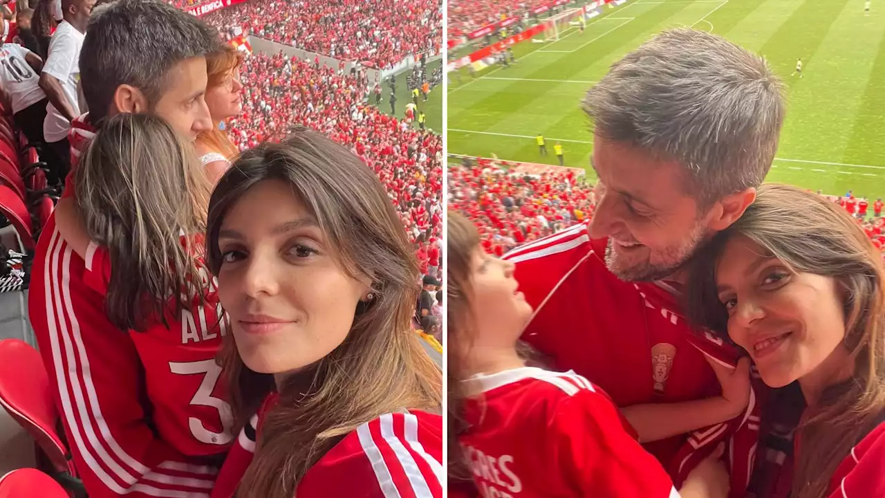 Andreia Rodrigues e Daniel Oliveira levam filha a ver o Benfica pela primeira vez: 'Celebramos juntos'