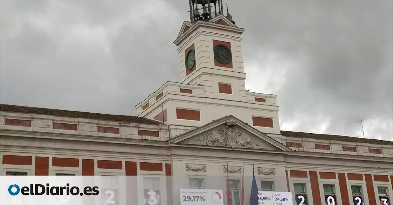 La Comunidad de Madrid saca los datos electorales a la calle: 450 marquesinas y una pantalla gigante en la Puerta del Sol