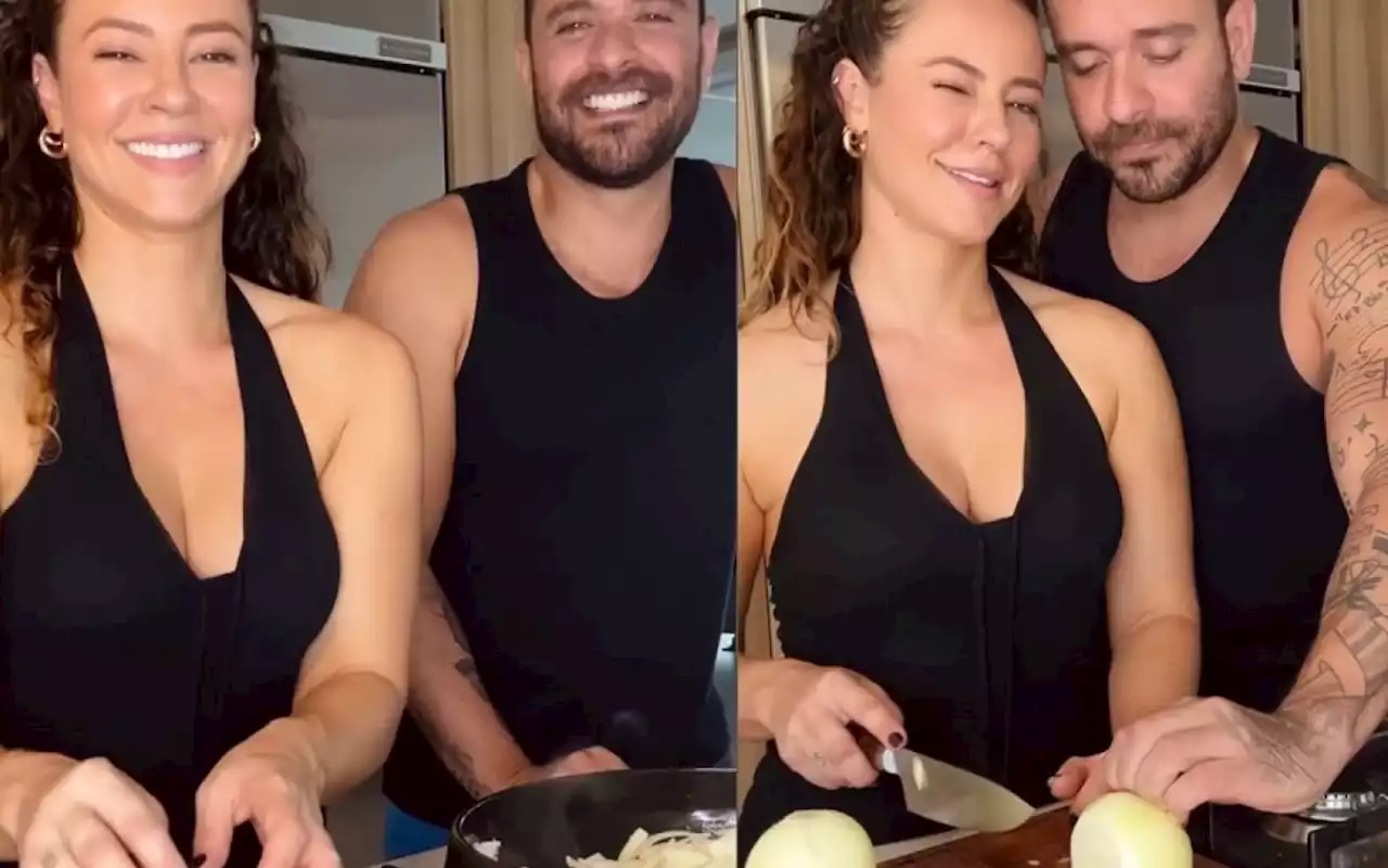 Paolla Oliveira cozinha com Diogo Nogueira: 'O professor é bom' | Celebridades | O Dia