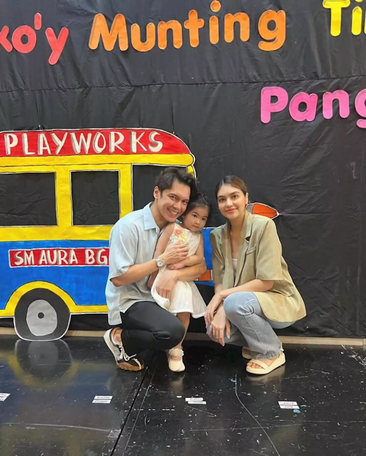 LOOK: Carlo Aquino and Trina Candaza reunite for their daughter's moving up ceremony