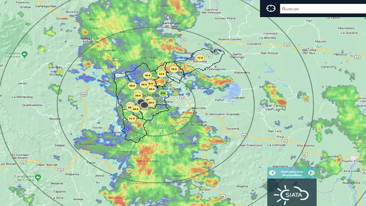 ¡No para de llover! Se registran lluvias de alta intensidad en varios municipios del Área Metropolitana