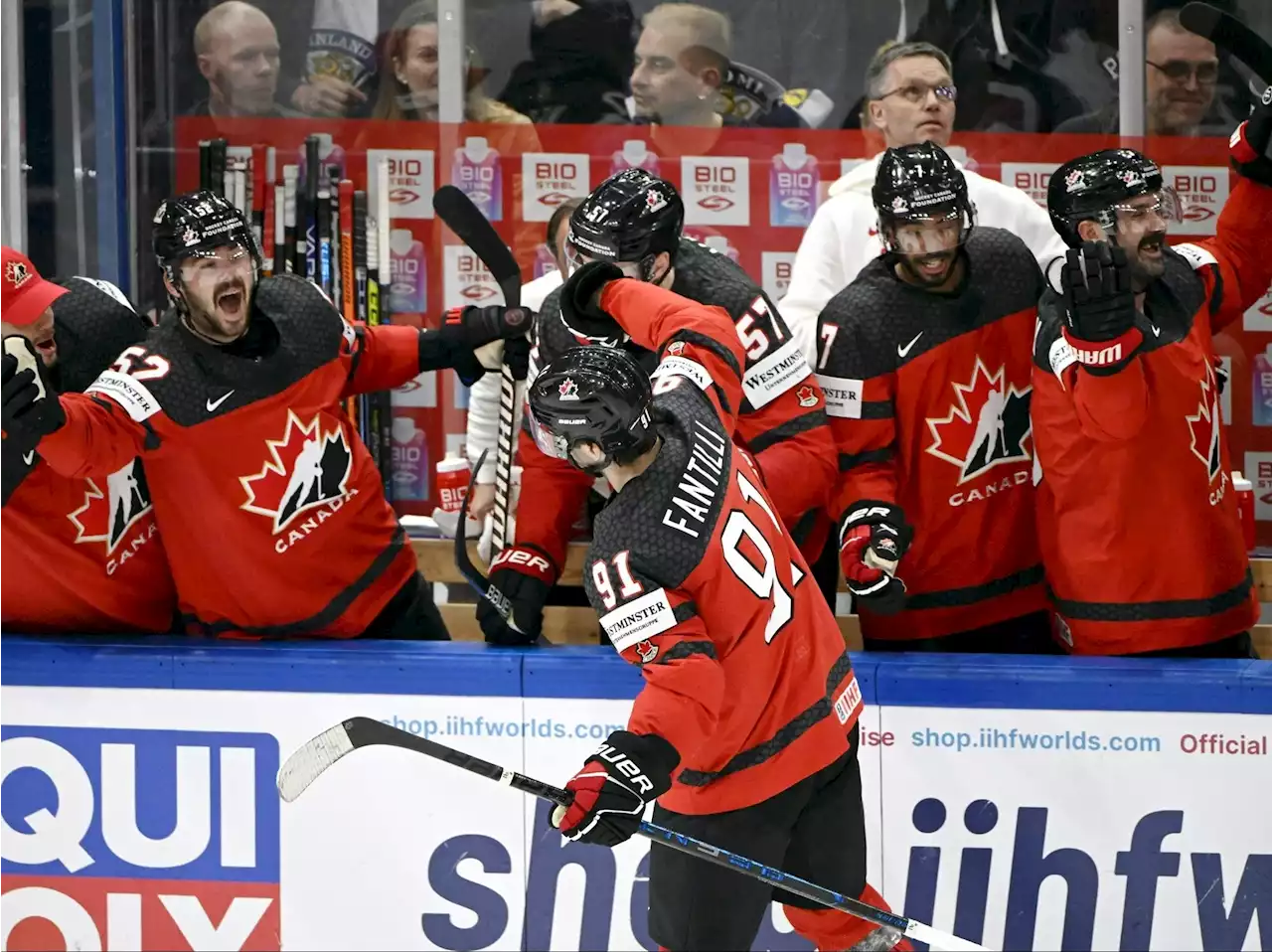 18-year-old Adam Fantilli scores as Canada advances to final of hockey worlds