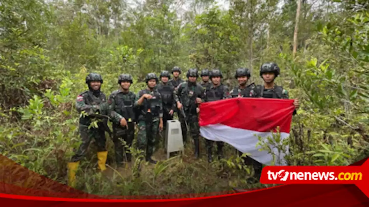 102 Patok Batas NKRI-Papua Nugini Terpatroli dengan Aman Oleh Pasukan Badak Hitam 511 Brawijaya