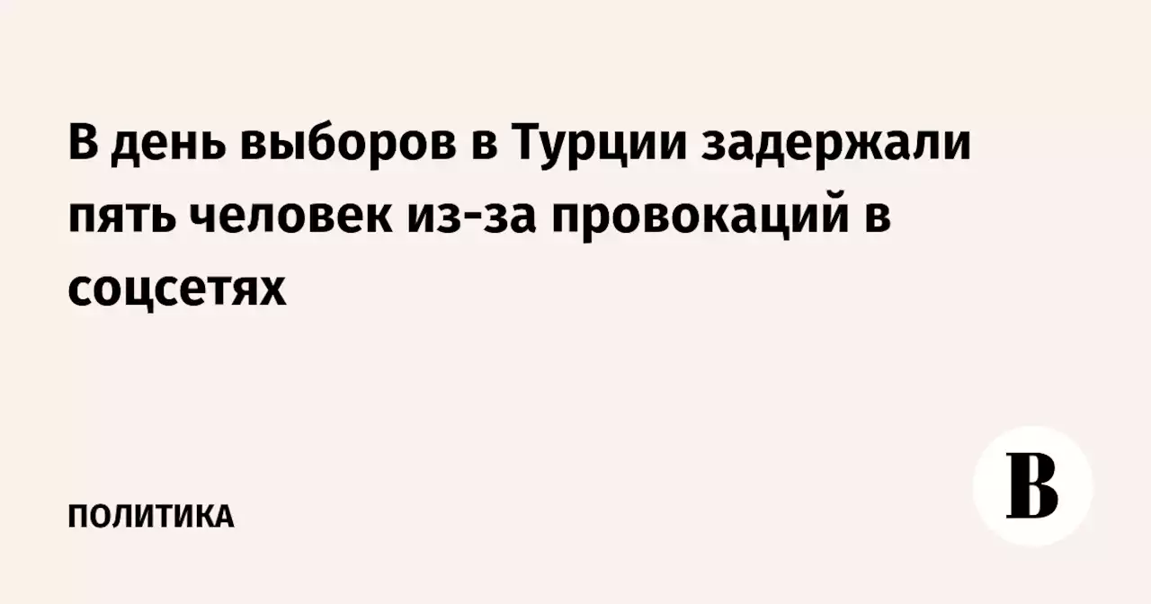 В день выборов в Турции задержали пять человек из-за провокаций в соцсетях