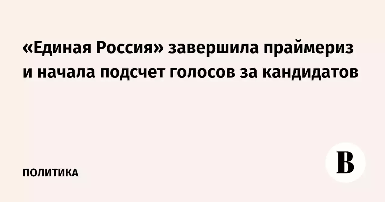 «Единая Россия» завершила праймериз и начала подсчет голосов за кандидатов