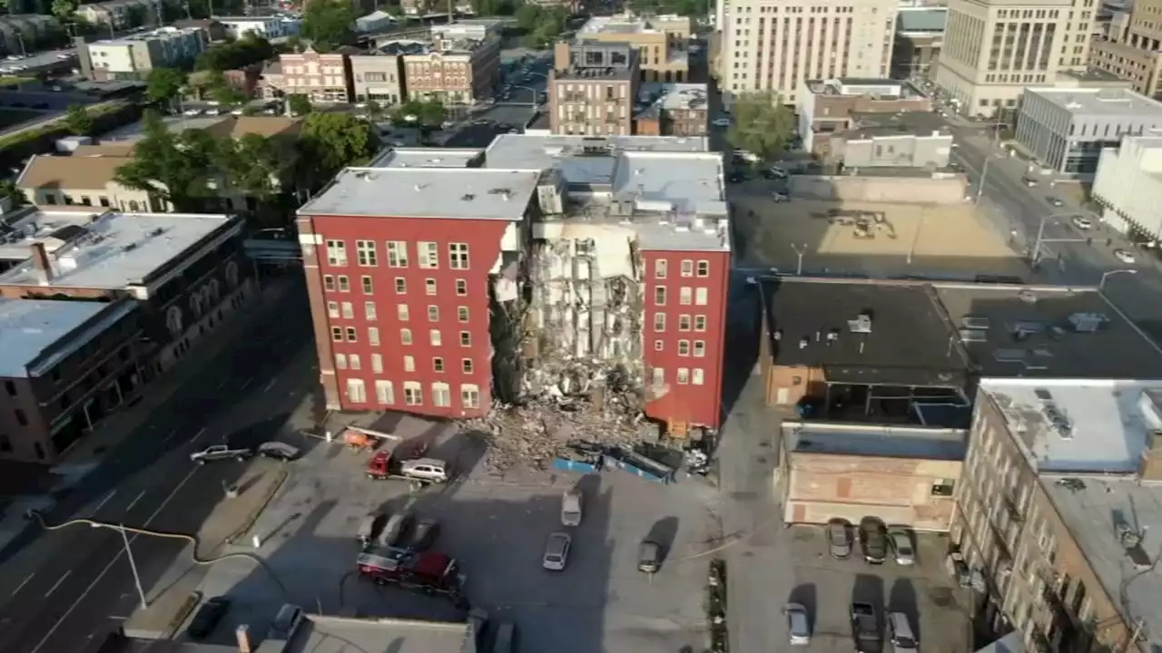 Crews search for survivors after apartment building partially collapses in Davenport, Iowa