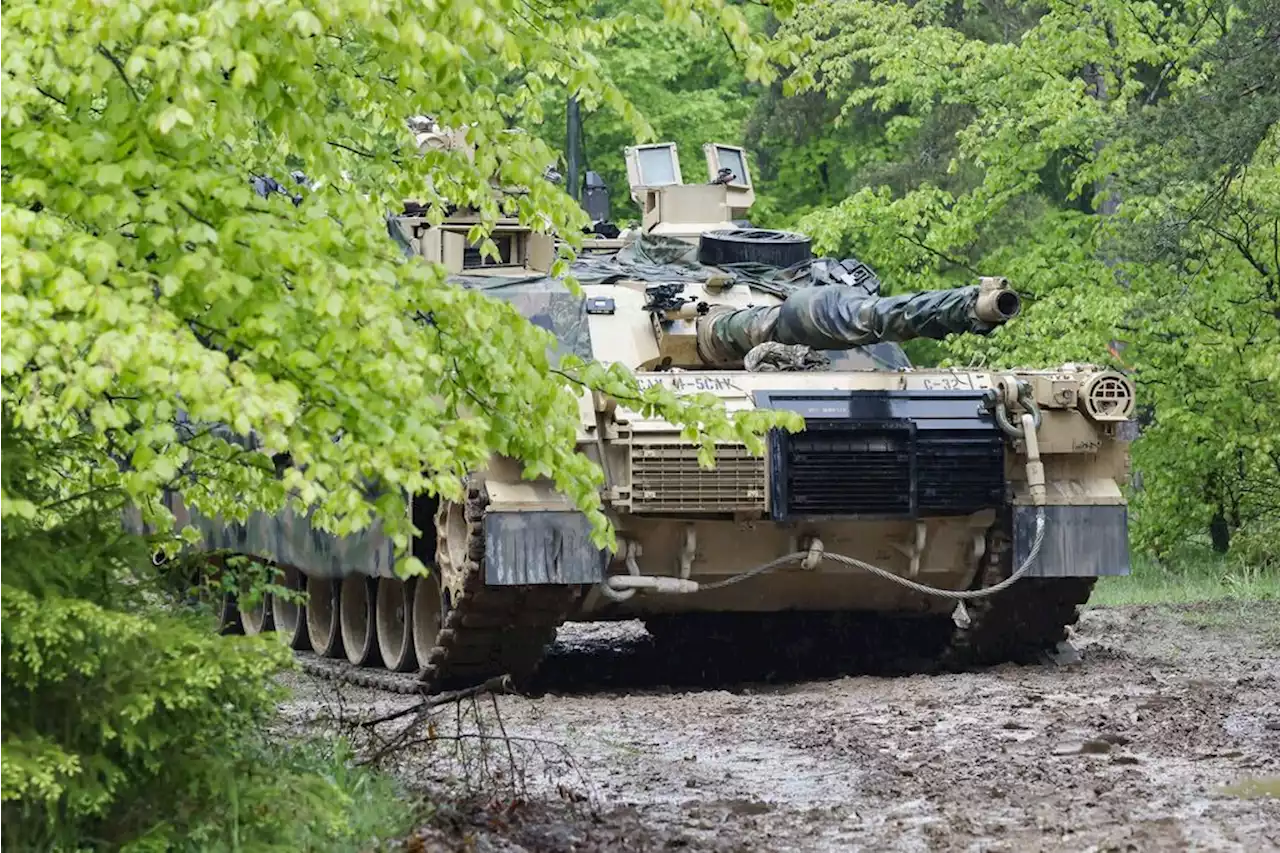 Training ukrainischer Soldaten an Abrams-Panzern in Grafenwöhr