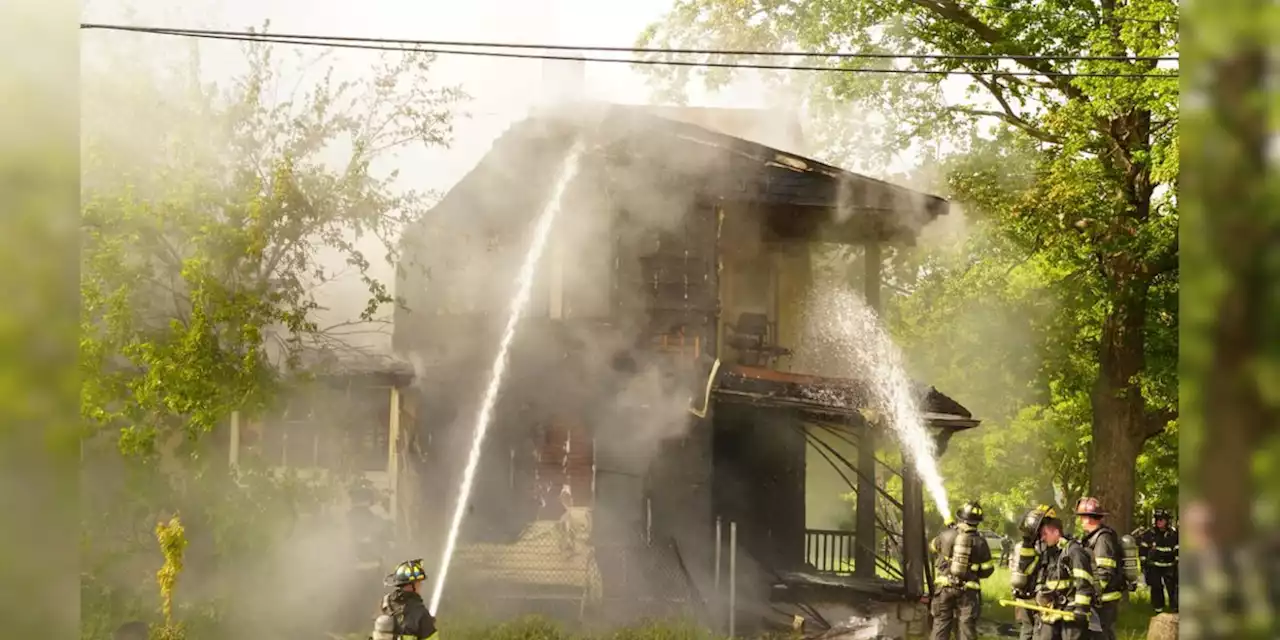 Firefighter injured after falling through floor into basement during Cleveland house fire