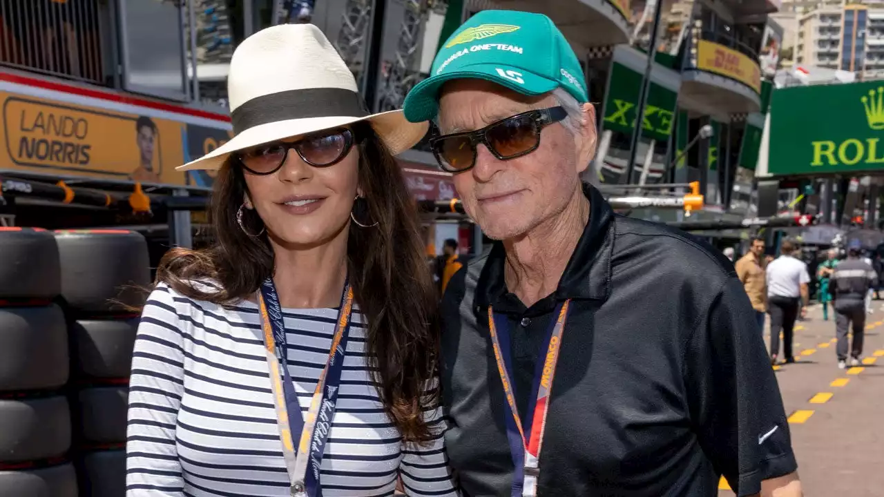 Catherine Zeta-Jones & Michael Douglas Hold Hands at Monaco Grand Prix