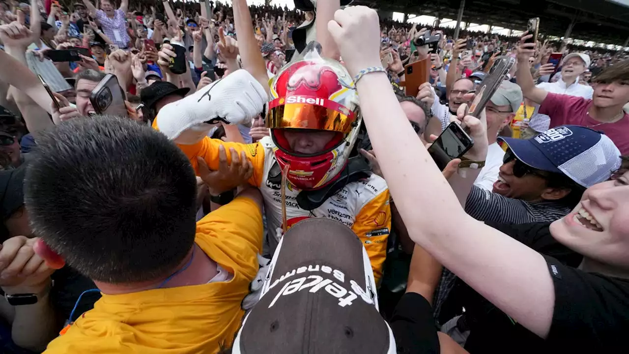 Man of the people: Josef Newgarden runs into crowd after winning Indy 500