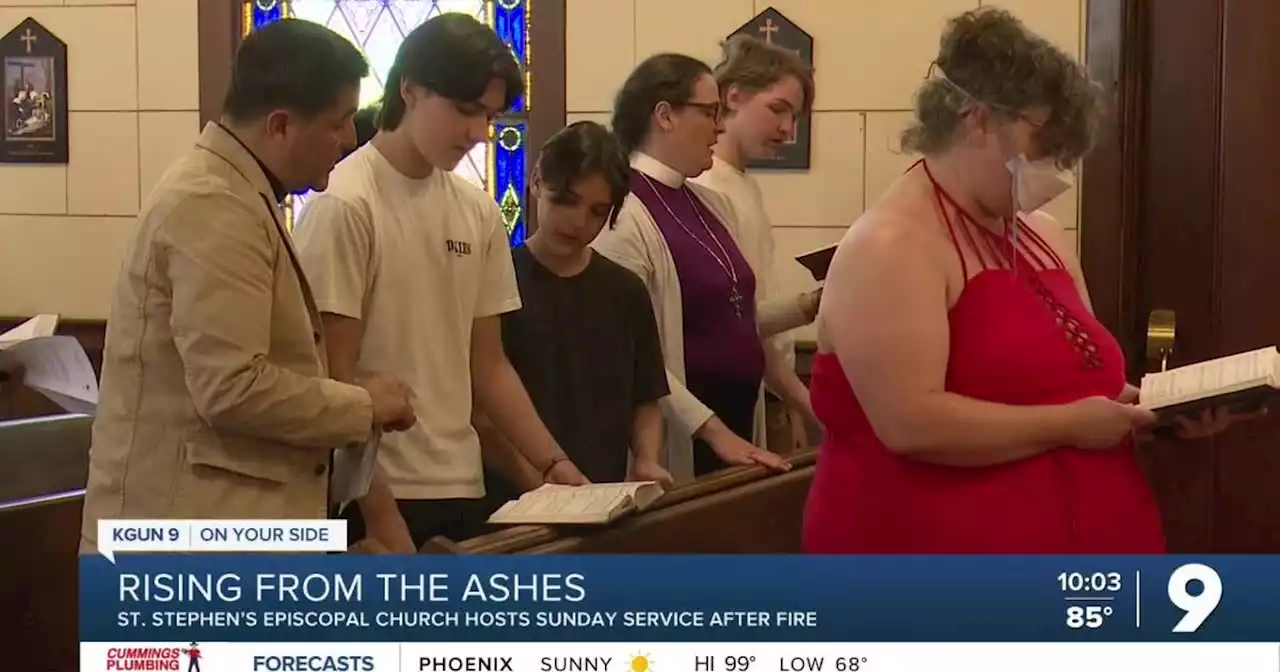 St. Stephen’s Episcopal Church celebrates first Sunday service since fire in Douglas