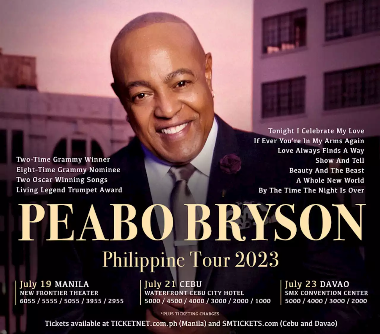 A Whole New World, If Ever You're In My Arms Again: Peabo Bryson is making three stops in his PH concert tour 2023