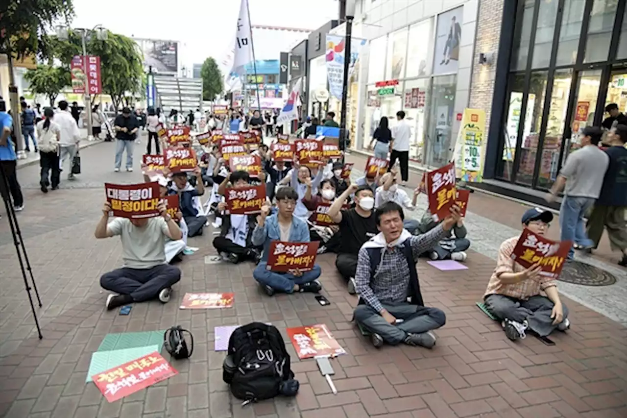 대구 동성로에 가득한 함성 '핵오염수 대통령실부터 식수로'