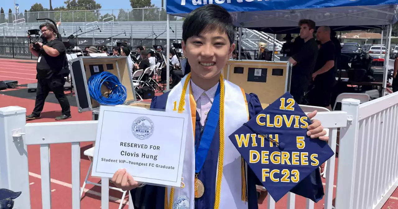 12-year-old boy sets school record for finishing college with five degrees