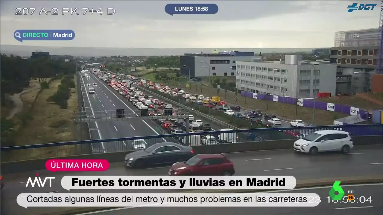 Las fuertes lluvias inundan varias líneas del Metro de Madrid y provocan cortes de carreteras