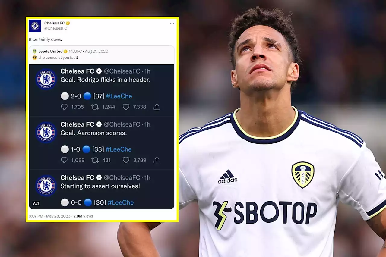 Chelsea Twitter admin pokes fun at Leeds after relegation is confirmed