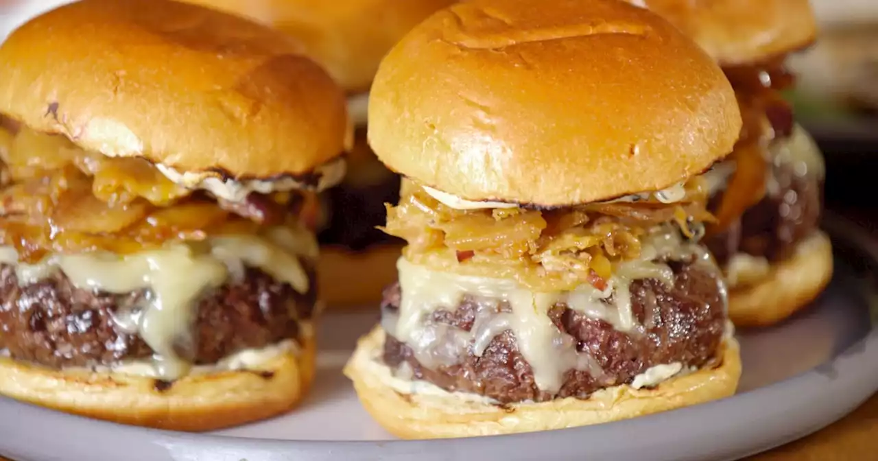 Take your burgers to the next level with boulangère potatoes and two melty cheeses