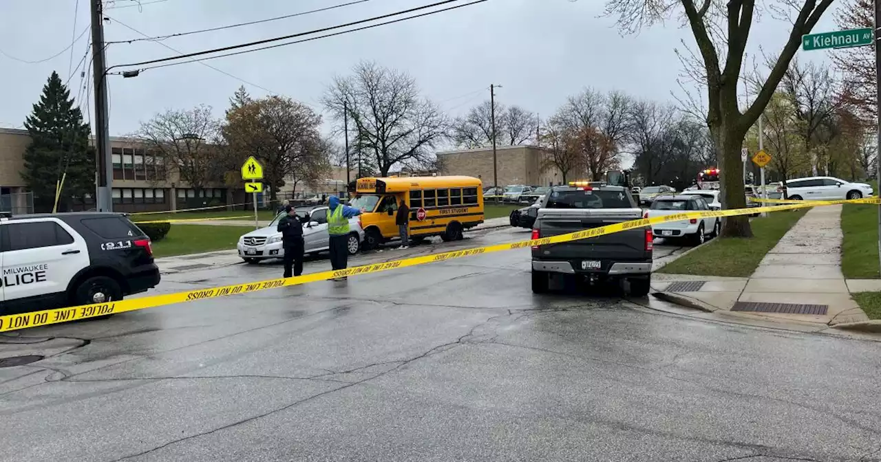 Driver plows into school bus outside Milwaukee school, several kids seriously injured